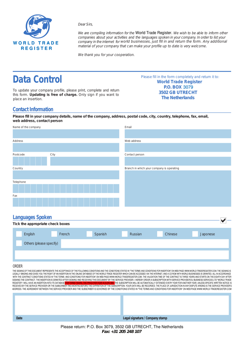 World Trade Register