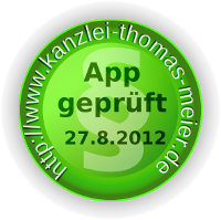 Button juristische App-Prüfung