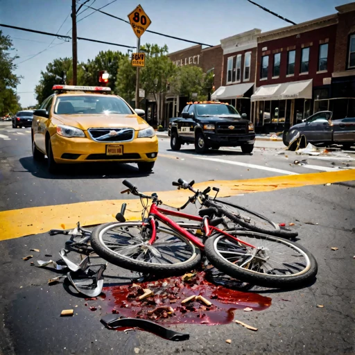 ein Fahrrad liegt nach einem Unfall auf der Straße