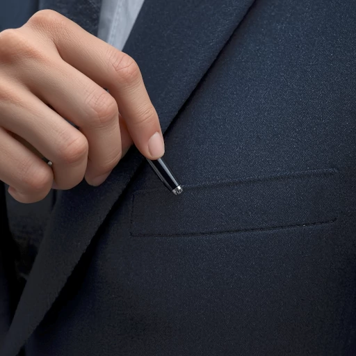 Someone puts a ballpoint pen in his suit pocket.